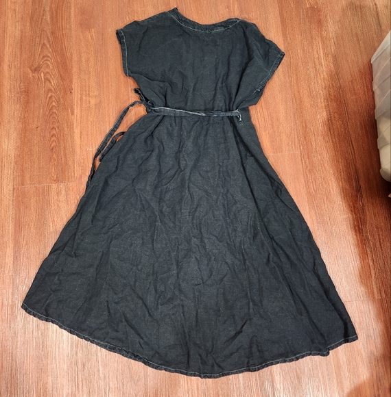 Only Child Palo Blue Linen Wrap Dress - Picture 3 of 6